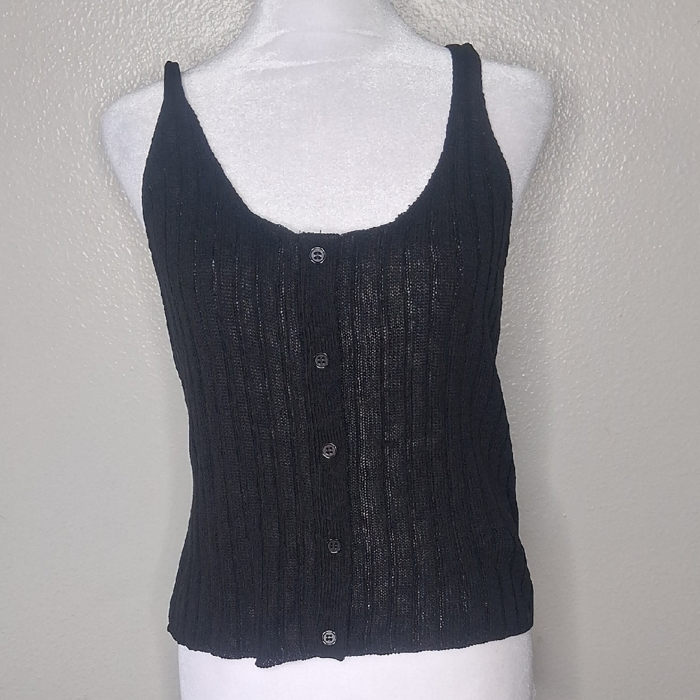 NWT Cotton-On Lace Mesh Sleeveless Cami Tank Top Button Front Size Large